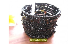 Beads Stones Cuff Bracelets Ethnic Women Fashion